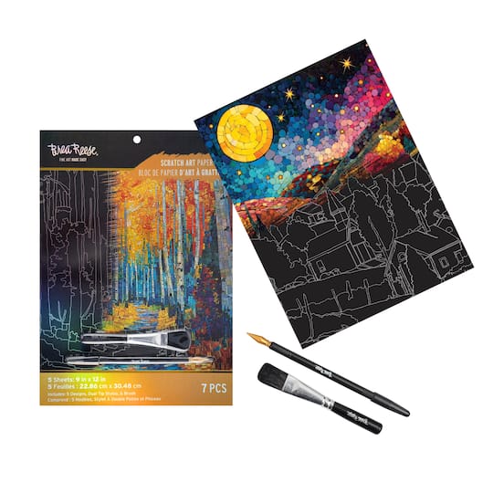 Brea Reese® 9" x 12" Autumn Mosaic Scratch Art Paper Pad
